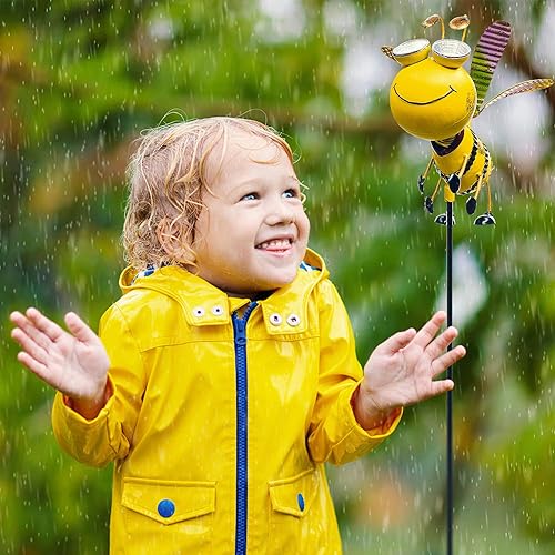 Miniatura 2 de Luces solares para jardín. Abeja con ojos de luz solar y alas giratorias. Decoración para jardín al aire libre, de patio, regalo único, estaca de