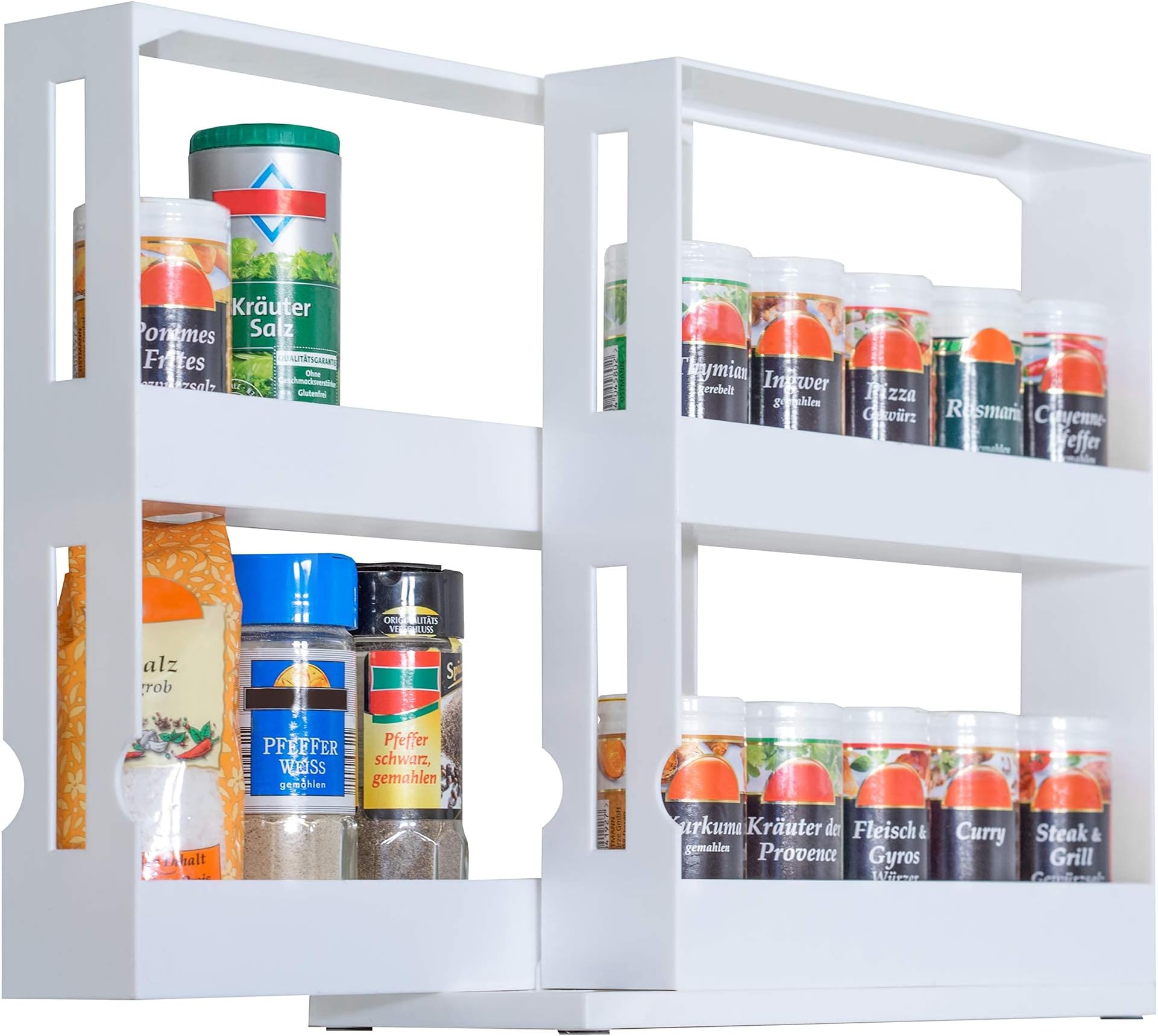 Portaspezie Estrattibile UPP - Nero, 2 Ripiani, Per Cucina O Bagno, Senza Fori - Foto 4