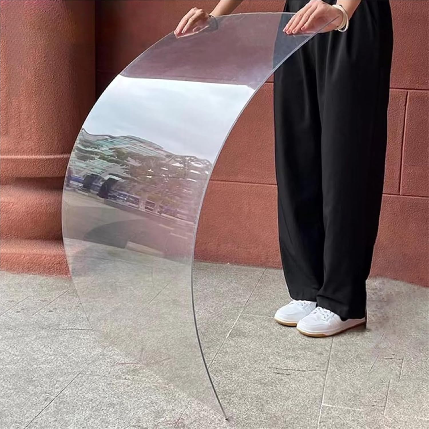 Clear Sheet with Protective Film, PC Endurance Board, Polycarbonate Roofing Sheet, Outdoor Porch Shade Patio Roof Cover, 1.22mm Thick, for Craft Projects, Picture Frames(1.22x5m/4 * 16.4ft)