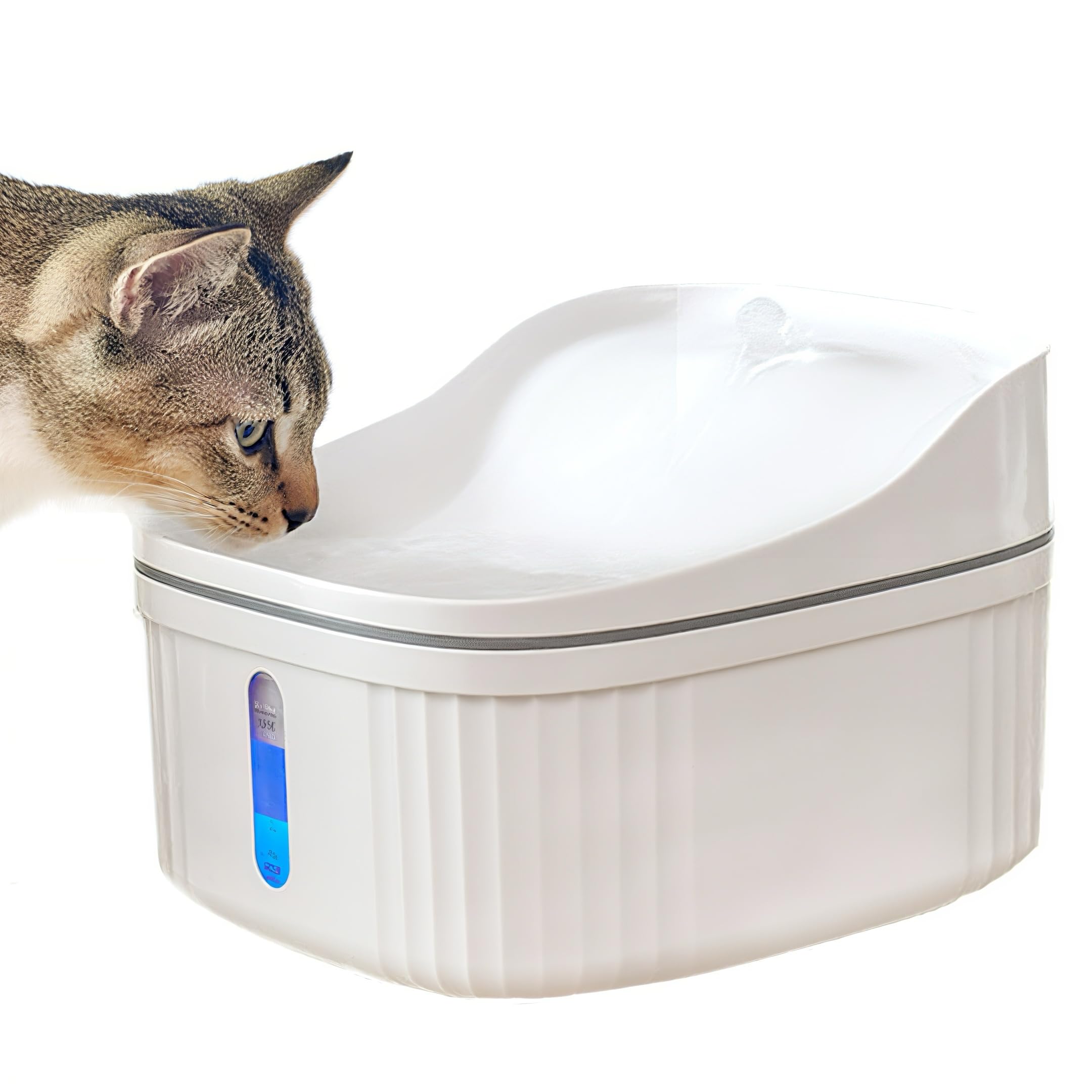GinGine Cat Water Fountain, 101oz/3L Automatic Pet Water Fountain Dog Water Dispenser with LED Light and Water Level Window ?Plug not Included?- for Cats, Dogs, Multiple Pets