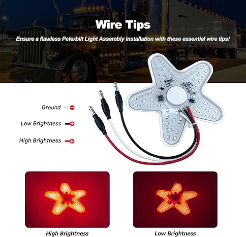 Miniatura 10 de XtraGlow Peterbilt - Luces de aire A12 ultrafinas estilo hexagonal para Peterbilt 379 389 semi camiones Kenworth Freightliner 60 diodos 4.8 pulgadas