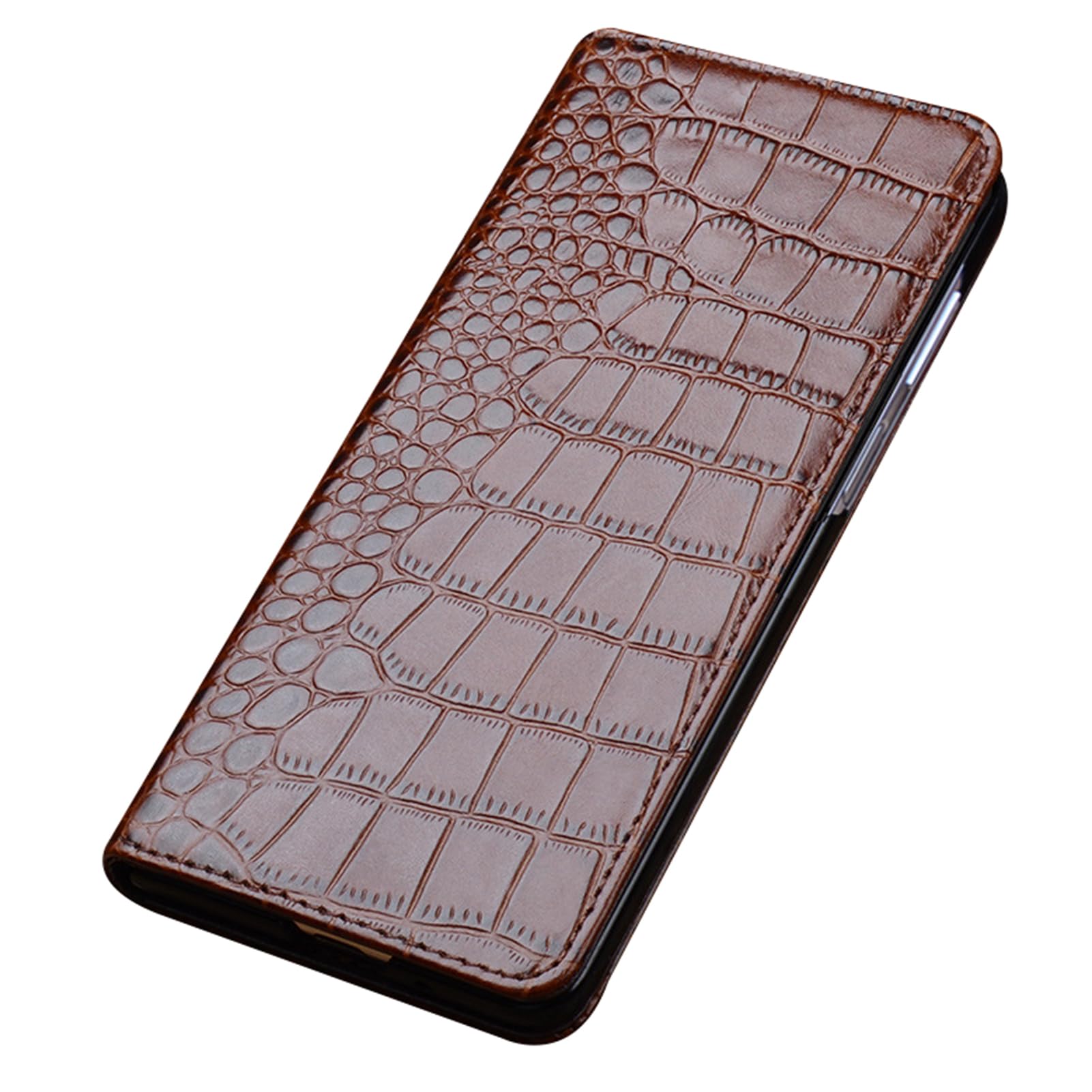 LUOTANL Genuine Leather Case for Oppo Find N6, Crocodile Texture Luxury Shockproof Folio Magnetic Closure Cover
