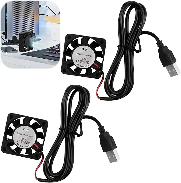 Imagen relacionada con Conjunto de 2 Mini Ventiladores de Refrigeración USB Silenciosos 40x40x10 mm DC 5V con Cables, Ventilador 4010 USB, Ventilador DC sin Escobillas, Para purificadores, computadoras, monitoreo