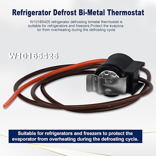 Miniatura 4 de Termostato bimetálico de descongelación W10165425 de puxyblue Fit para Whirl-Pool May-tag Ken-More reemplaza 1455131 Ap6016065 Ps11749348 Eap11749348