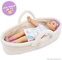 Vista 2 de June Garden Cozy Dream Doll Bassinet - Portador Portátil para Muñecas de Bebé - Se Adapta a Muñecas American Girl o Osos de Peluche de hasta 18