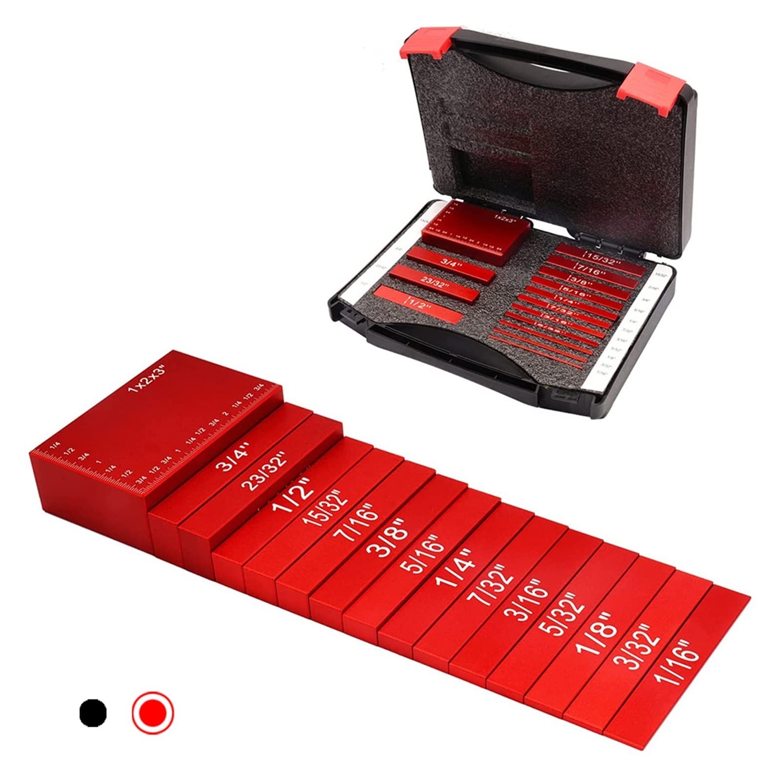 Cales de hauteur, Ensemble d'outils de mesure 15 pièces(Red)