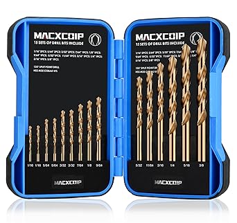 MACXCOIP Cobalt Drill Bit Set (15pcs Cobalt Drill)