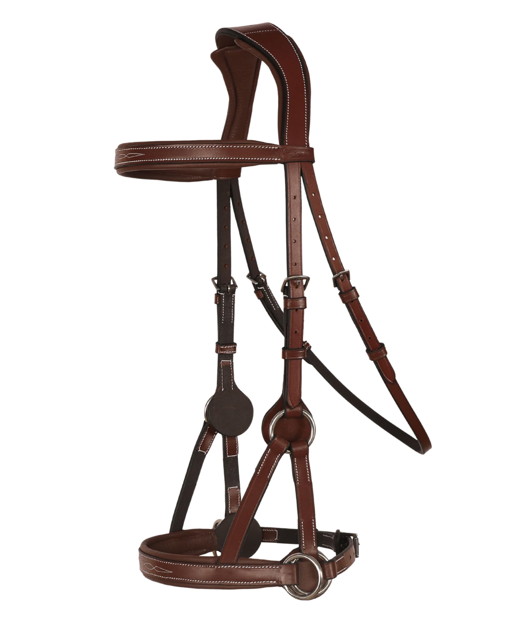 Exion 'Astra' Sidepull Bridle with Rubber Reins (Oak Brown, Cob)