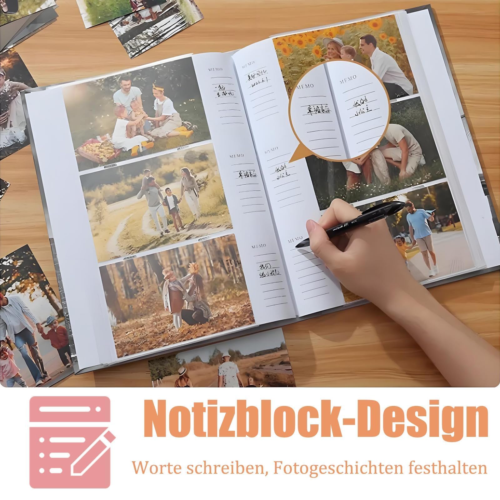 Álbum de fotos para bebé, álbum de fotos de 50 páginas con 300 fotos, álbum de fotos para niños, 33 x 22,5 cm, álbum de fotos para personalizar, álbum de fotos para familia, aniversario de boda