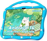 Vista 1 de Tableta para niños, tableta de 10.1 pulgadas para niños de 3 a 10, tableta educativa de aprendizaje para niños pequeños Android 14, 8 GB de RAM+64