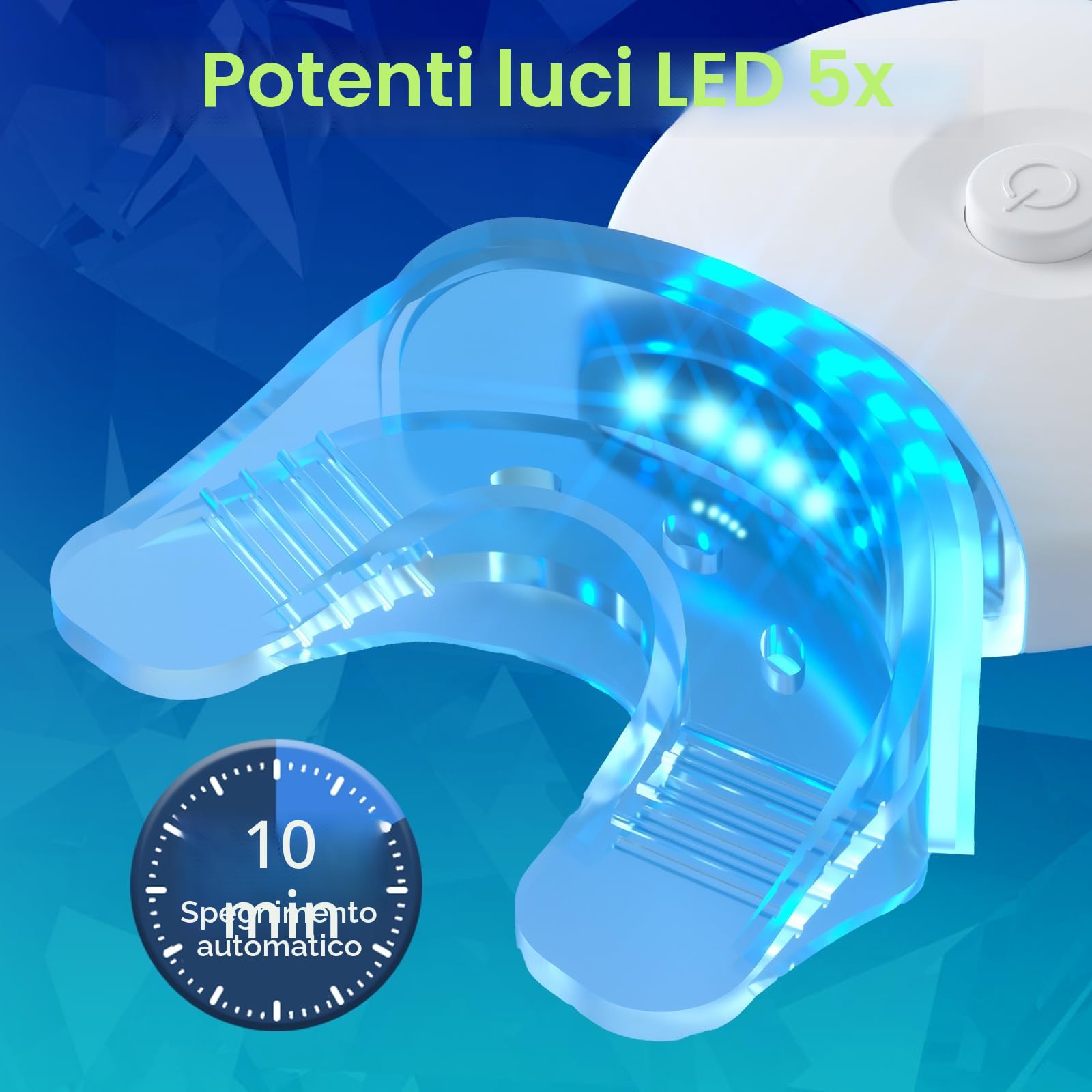 Kit Sbiancante Denti Professionale - Sbiancamento Denti LED 6 Gel + 2 Gel Desensibilizzanti, Rimuove Macchie Profonde