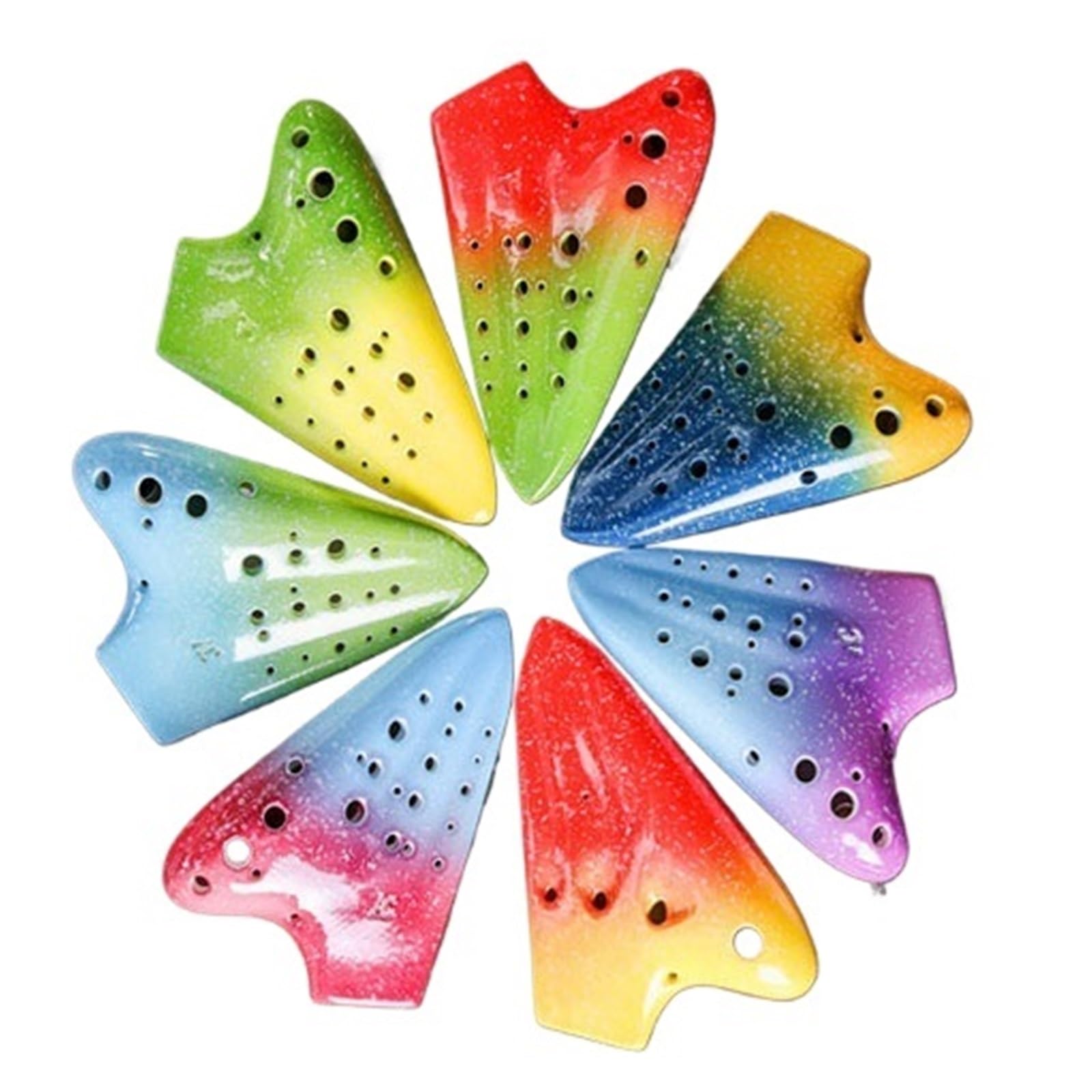 Ocarina A Tre Canne Colorata Strumento A Fiato Professionale Per Principianti Tonalità AC(Red green)