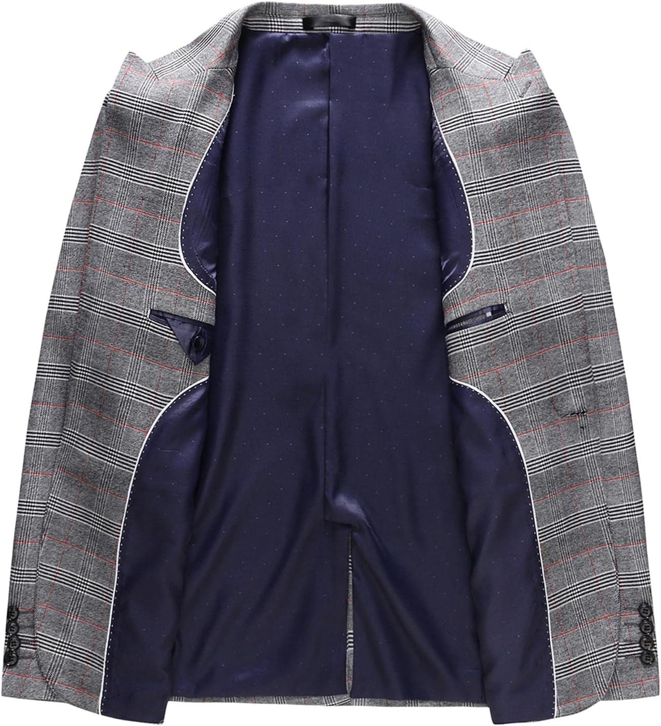 Mens Plaid Suit Slim Fit 2 Piece Casual Tuxedo Suit for Men Formal Blazer Pants Tuxedo Set for Wedding Business Party - Image 2