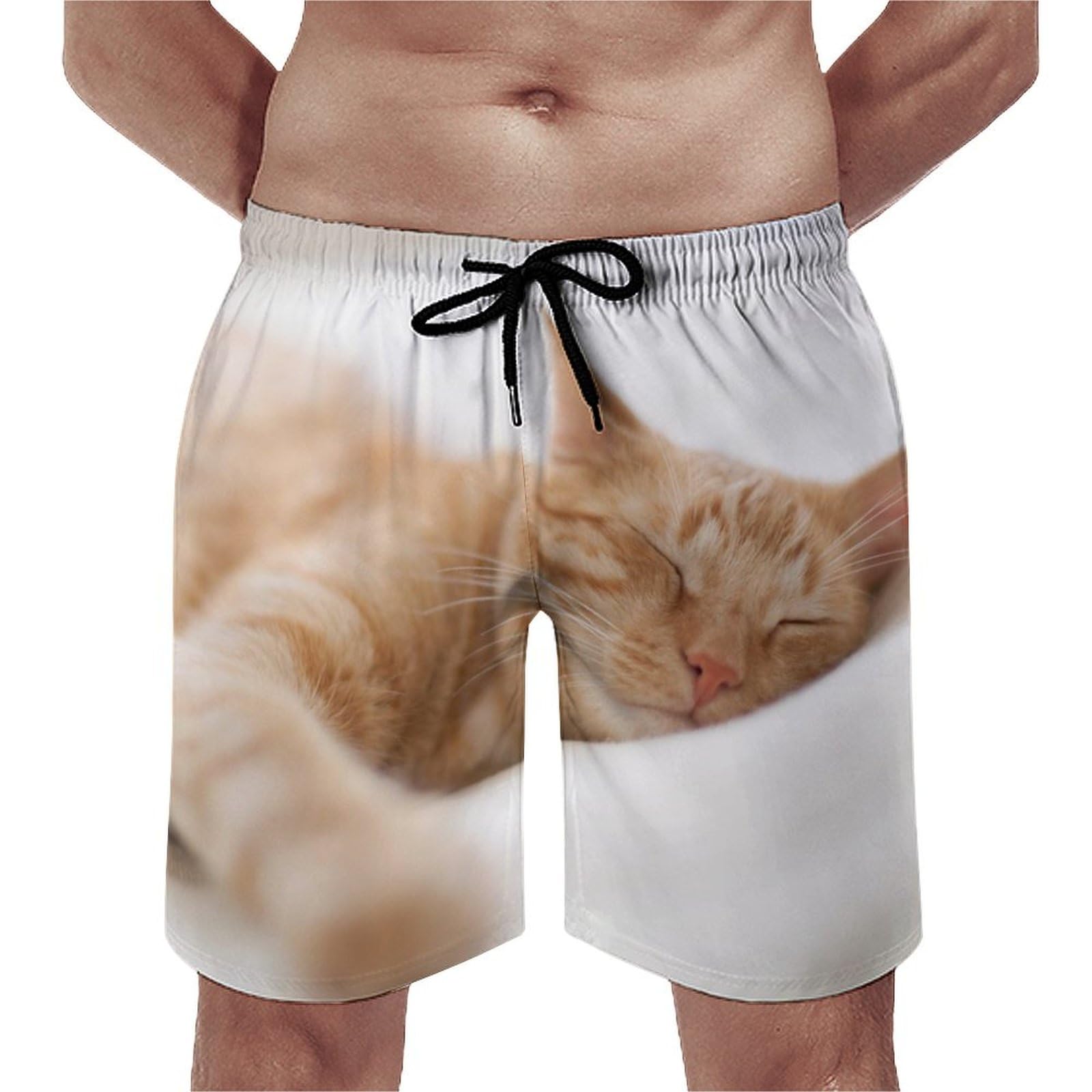 Short de bain homme chat paresseux parfait pour la plage et l'été - 8