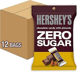 Zero Sugar Chocolate with Almonds Candy Bags, 3 oz (12 Count)