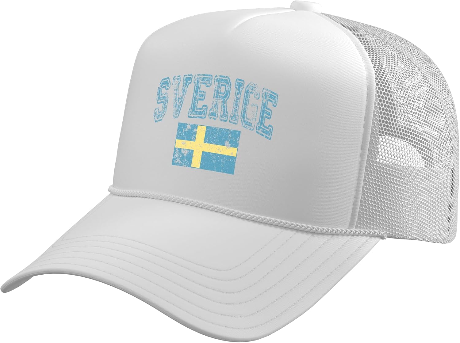 Vintage Retro Faded Sverige Sweden Flag Swedish Pride Trucker Hat with Adjustable Mesh Back