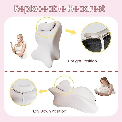 Miniatura 9 de Almohada ergonómica de espuma viscoelástica para adultos, almohada de cama para sentarse, alivio del dolor de espalda, cuello y piernas,