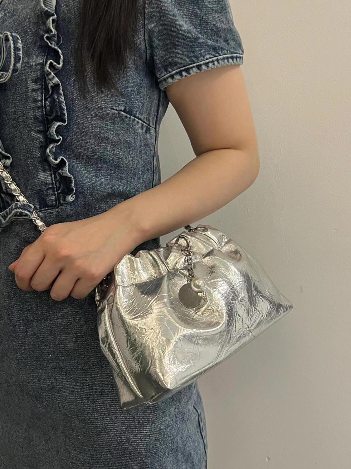 MIAC Fashion Design Shoulder Bag for Women,Pearl Crossbody Bags,Phone Wallet Purse Chain Bag for Girls - Image 9