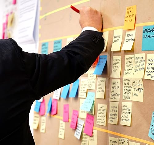 Miniatura 4 de Agoer Paquete de 12 notas adhesivas, almohadillas autoadhesivas de colores brillantes, 2 almohadillas adhesivas de 1.5 pulgadas, eliminación de