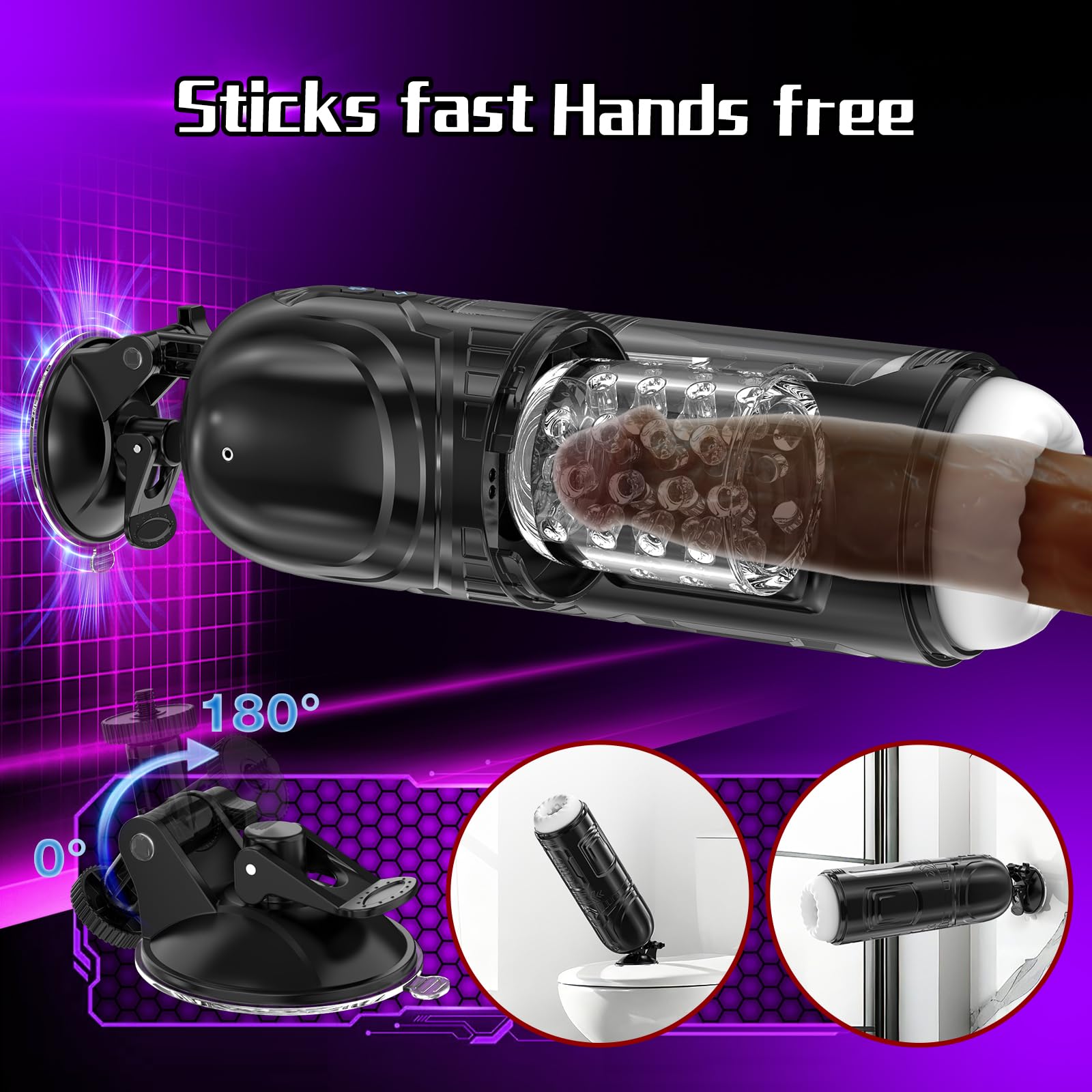 HIVEFUN Masturbâteur Homme Mains Libres, Sex Toys Masturbateurs Masculins Automatique avec Turbo en un Clic 7 Modes de Poussée et de Rotation, Sex Machine Vaginette Sex Toýs Jouets Sex pour Adultes
