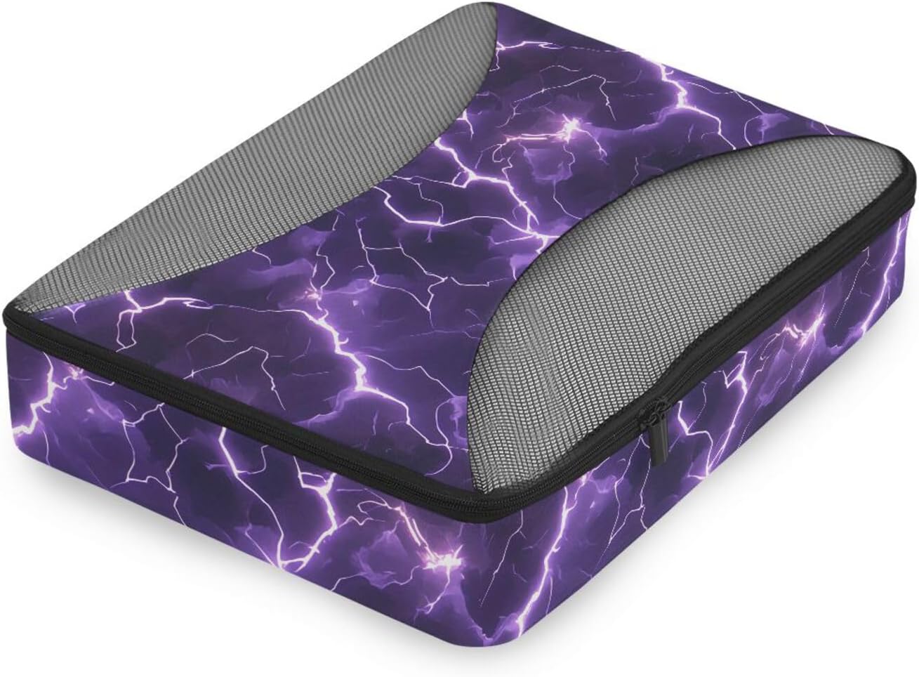 Lightening Purple Nature 4 Pcs set organizer travel case Mesh Travel Essentials portable packing cubes for suitcases