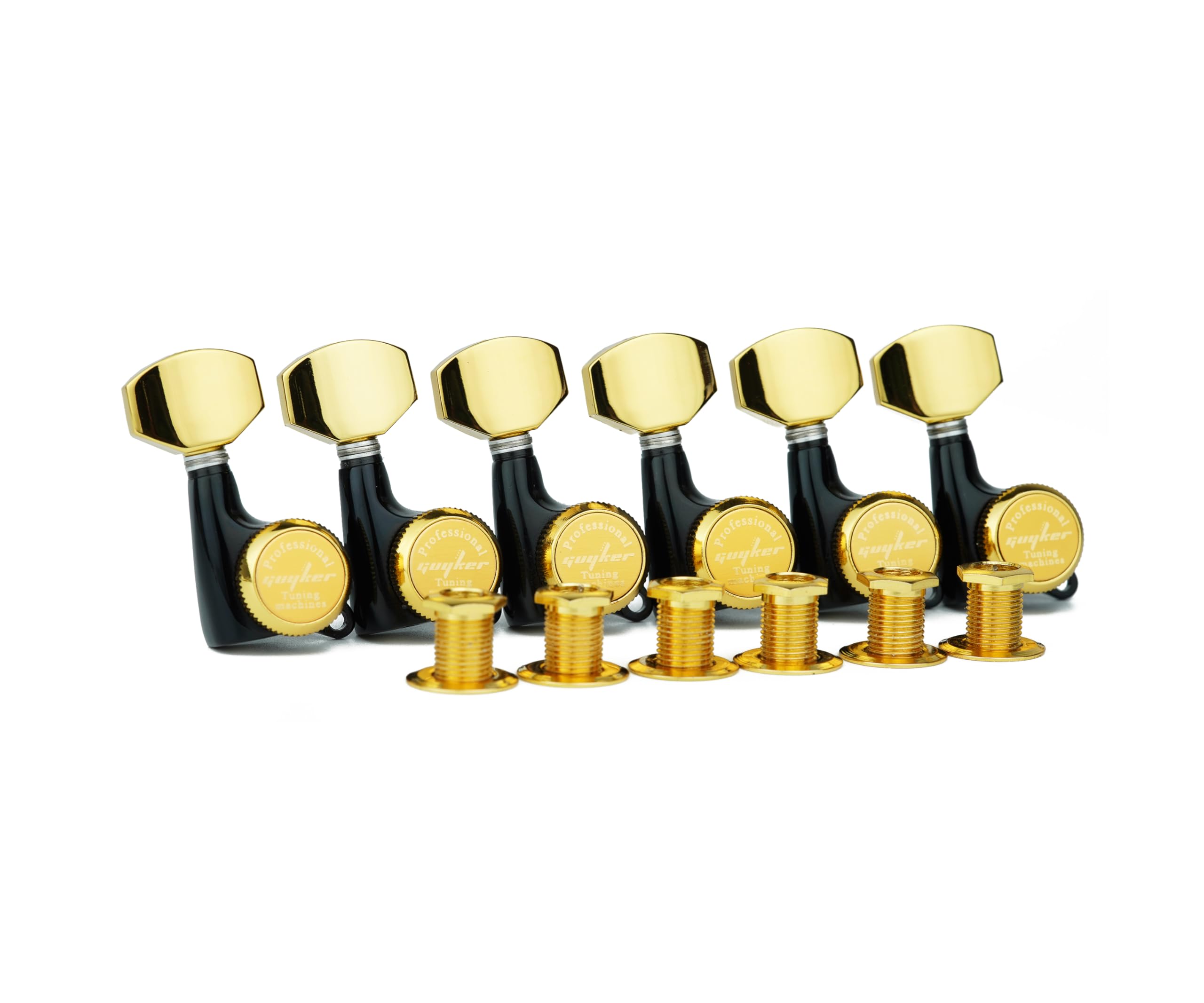 Wilkinson 6R Machine Heads Inline Tuning Pegs in Black Nickel