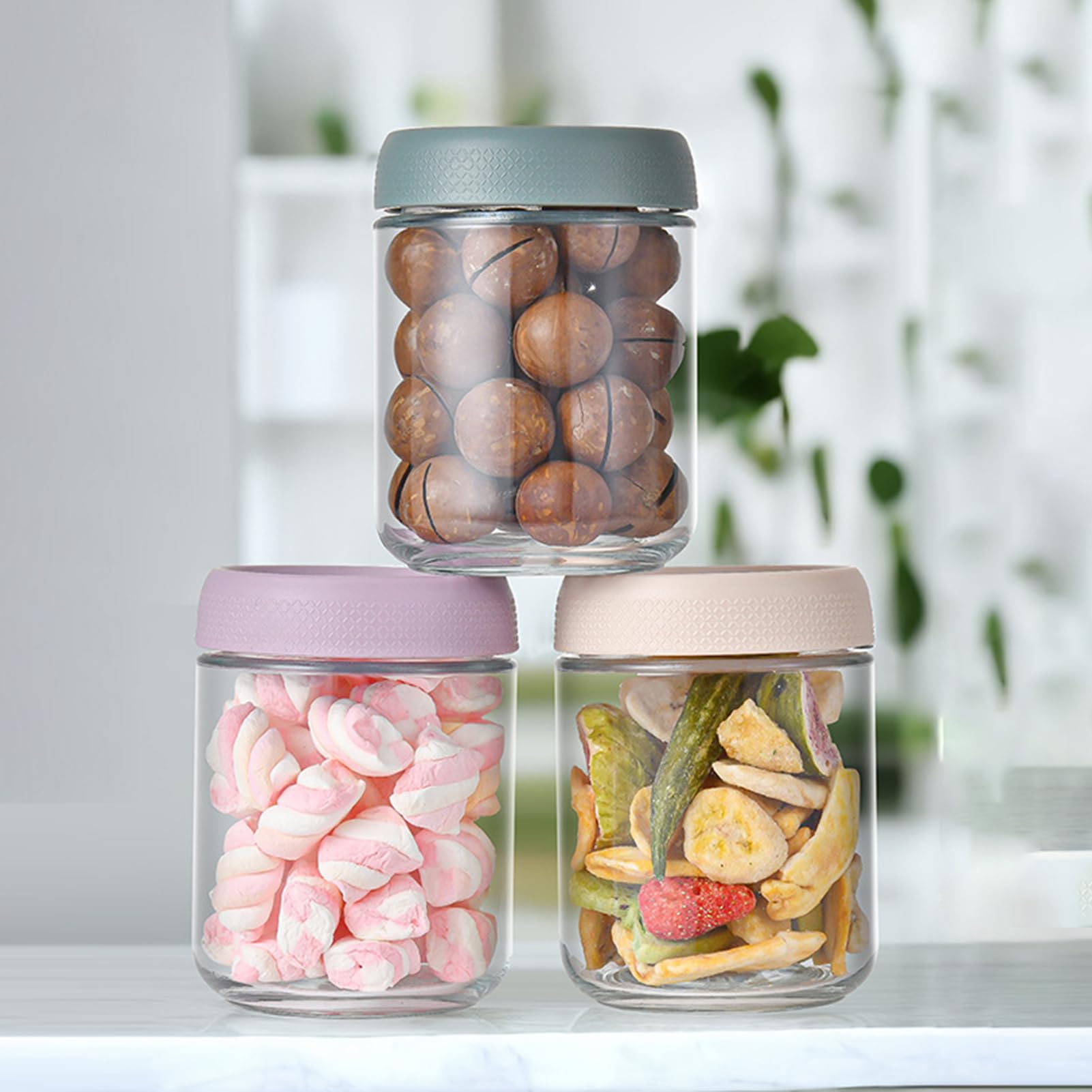 Pots à Yaourt en Verre avec Couvercles Lot De 4 Contenants Alimentaires En