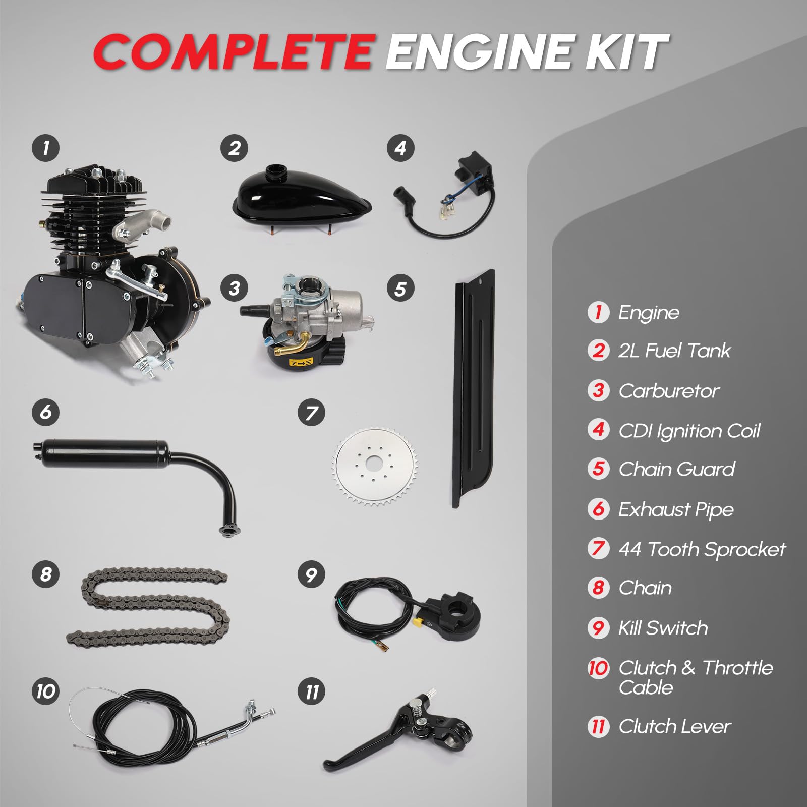 Amazon | PEXMOR 2ストローク 50cc 自転車エンジン変換キット モーター