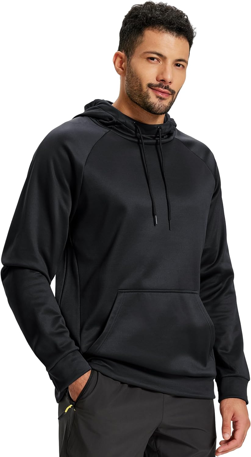 TACVASEN Sweatshirts for Mens Hoodies Fleece Lined Pullover Athletic Casual Lightweight Workout High Collar with Pockets - Image 2