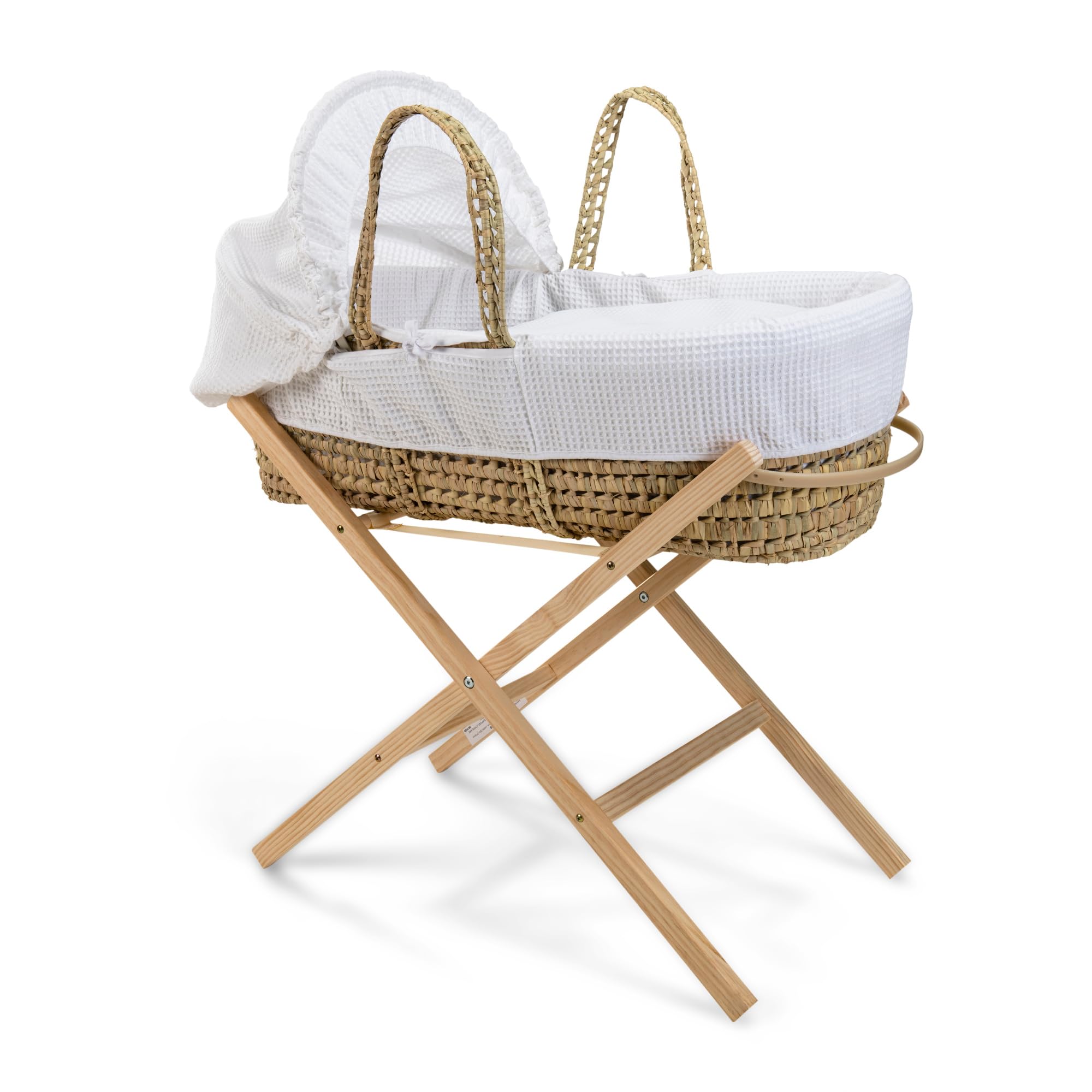 Clair de Lune Culla in palma a nido d'ape con supporto pieghevole naturale, 75 x 28 cm, colore: bianco