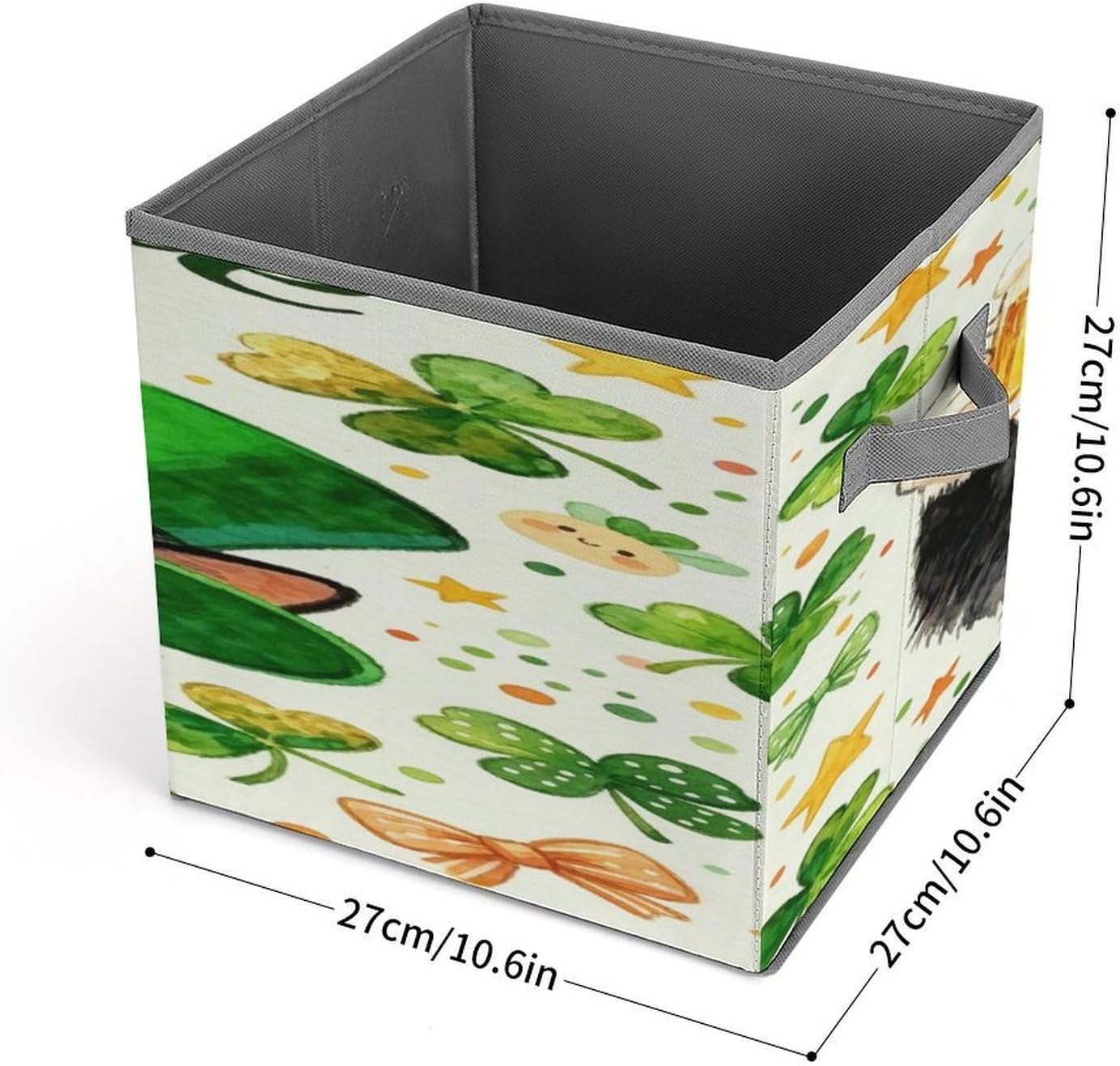 Beer Cat Fabric Bins Storage Basket Square Baskets | Storage Bin with Double Handles,Cube Collapsible Organizers for Organization,Closet,Shelves,Offices