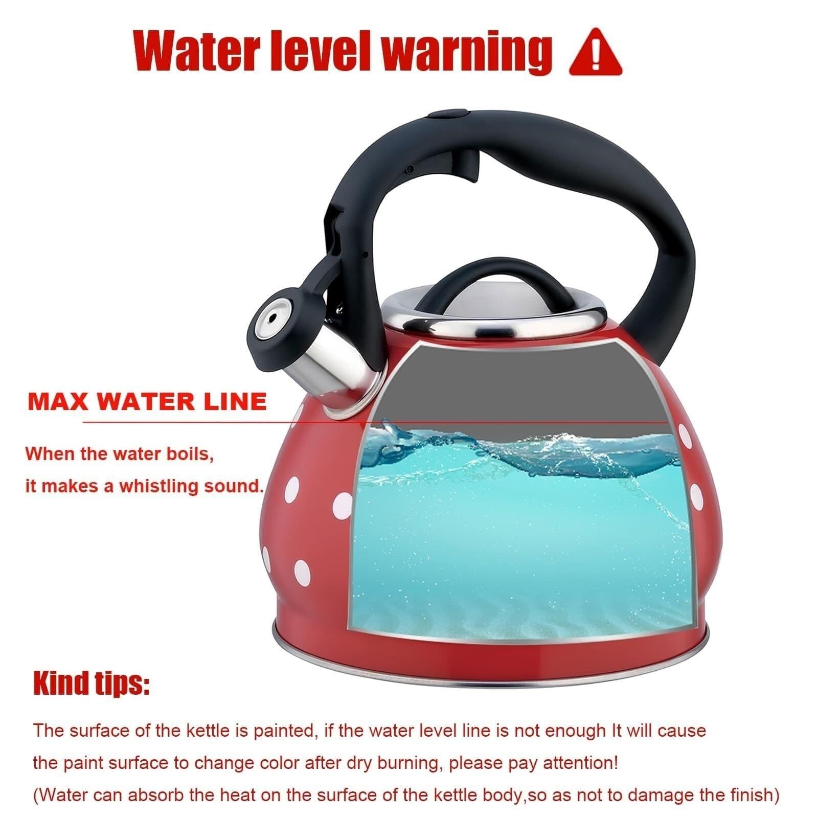 Tea Kettles Stovetop 2L Whistling Tea Kettle, Stainless Steel