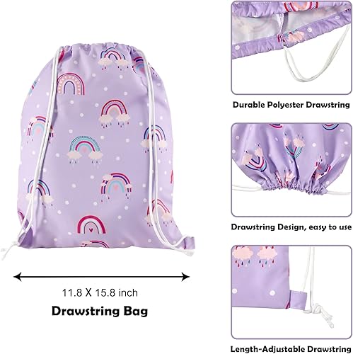 Miniatura 6 de urnexttour Almohada cervical de viaje para niños, el mejor regalo de unicornio para niñas con mochila, collar, máscara de sueño y tapones para los