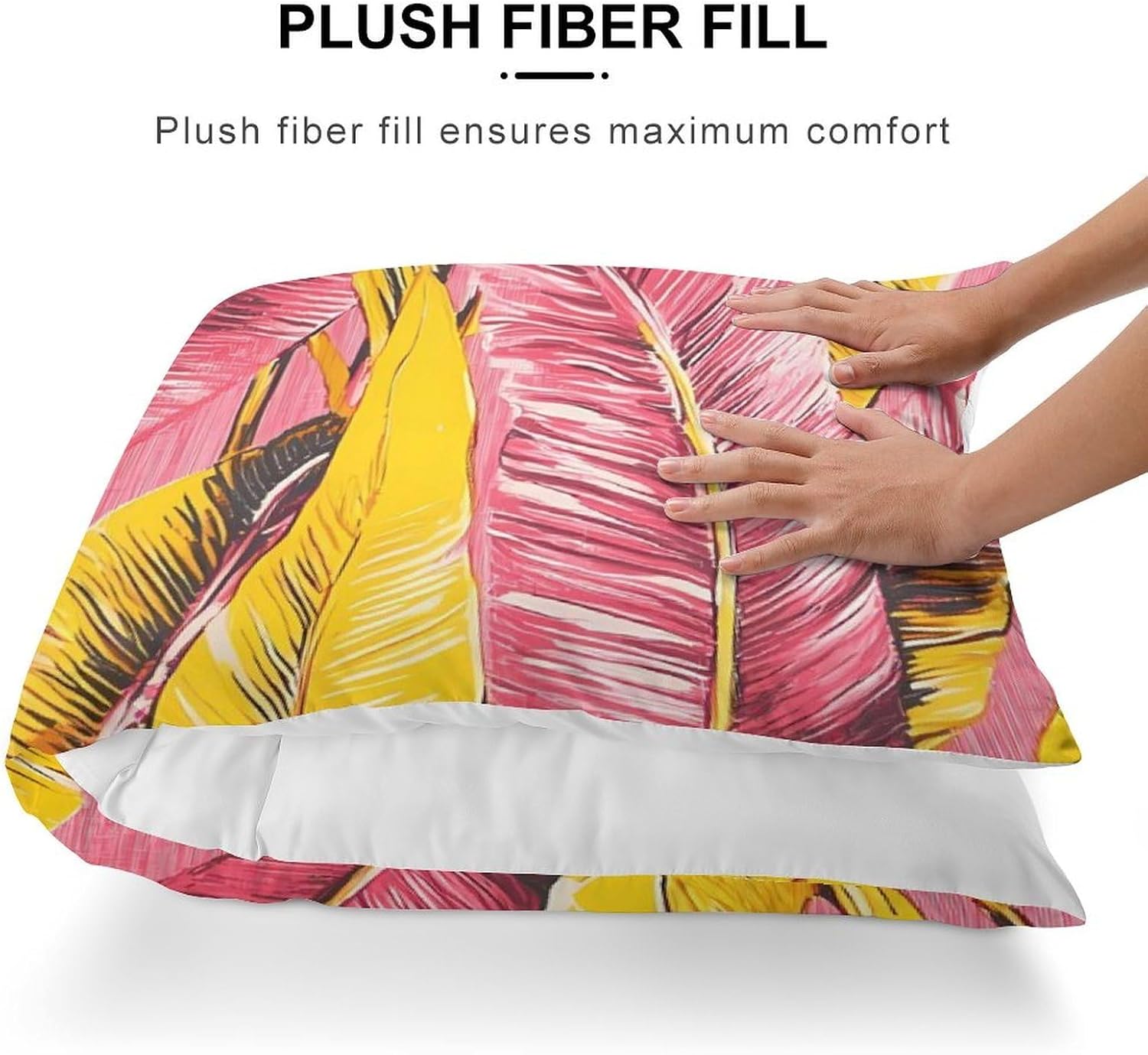 Banana Leaf Patterned Body Pillow Cover Long Cushion 18.9x53.1 Inch