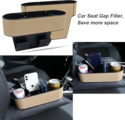 Miniatura 7 de Organizador de asiento de vehículo, soporte para bebidas, caja de almacenamiento multifuncional, organizador de insertos que ayuda a reducir la