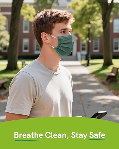 Miniatura 12 de FriCARE Mascarillas desechables, 3 capas ASTM nivel 3 grado médico, elegibles para FSA/HSA, transpirables y cómodas para alergias/protección solar