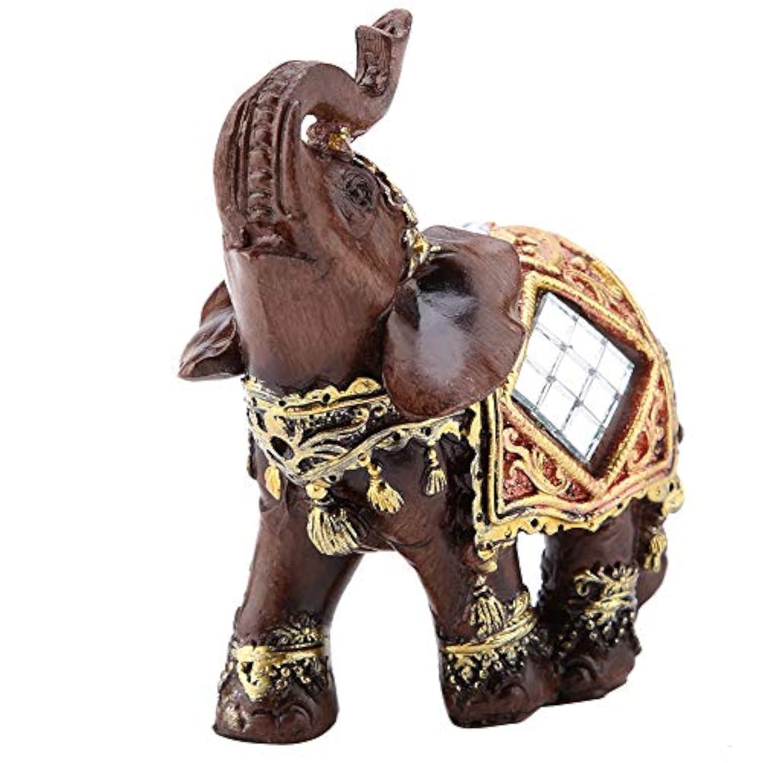 Hilitand Brown Wealth Feng Shui Elephant Statue Wood Grain 3 Figurine For Home Office Small