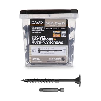 CAMO 3-1/2" x 5/16" Ledger + Multi-Ply Flat Head Structural Screw - 50 ct