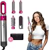 dryze airstyler 5-in-1 curling iron hair dryer warm air brush hair dryer pink gray
