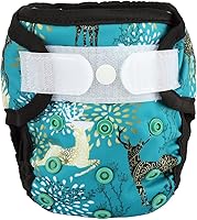 Vista 32 de Pañal para recién nacido con broche y bucle, alpaca azul, talla 1