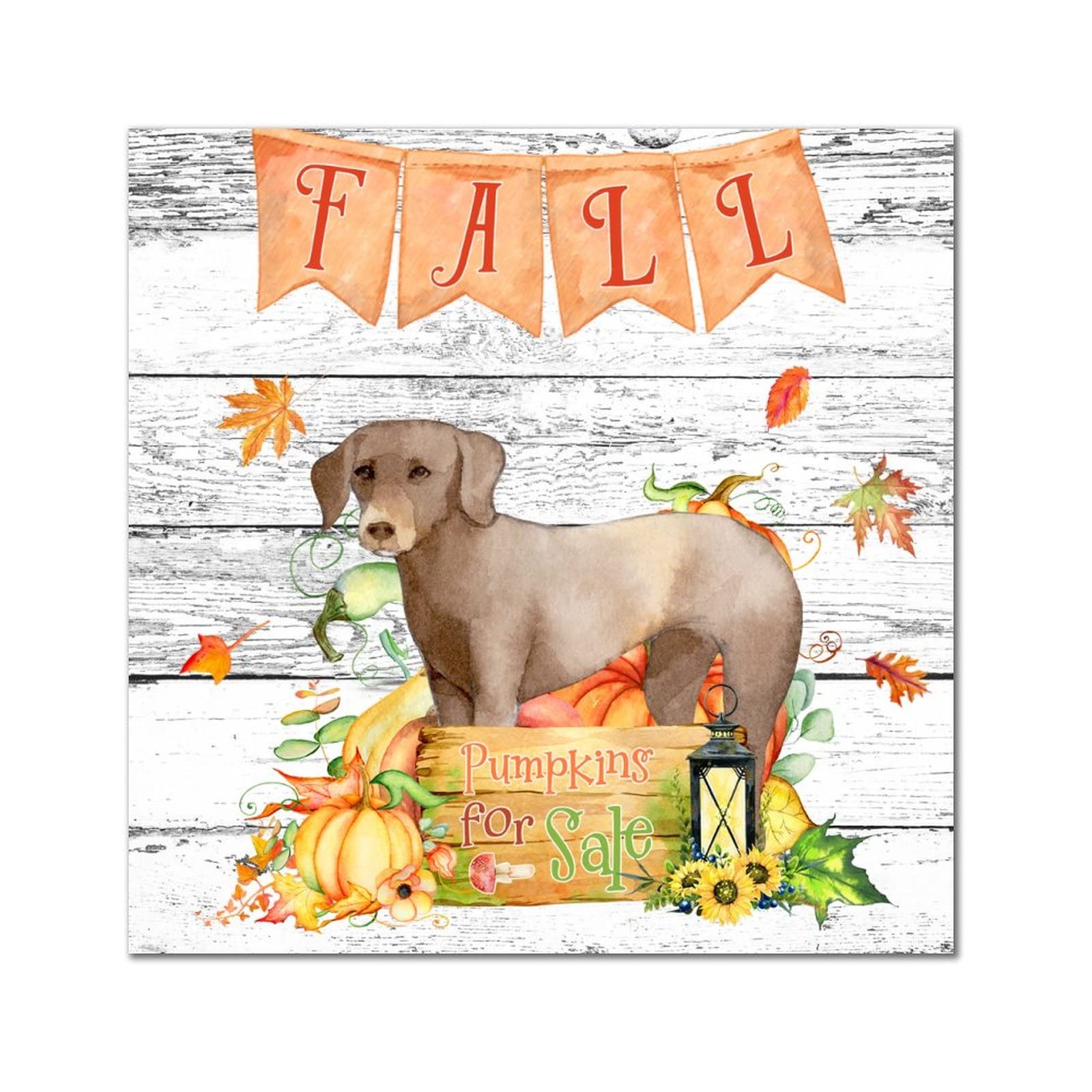 Déco murale bois automne avec Collie pour cuisine et salon