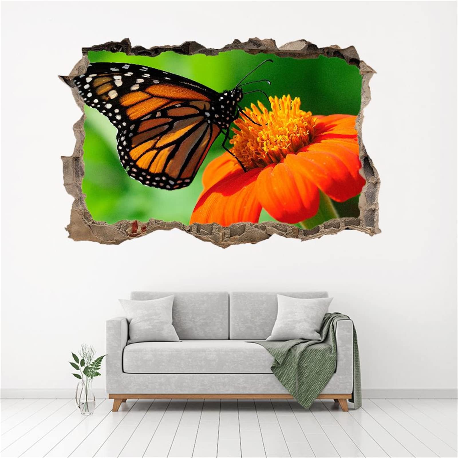 Decorazione Da Parete 3D, Farfalla Stanza Delle Autoadesivo Della Parete Smontabile Fiore Decalcomanie Per Camera Da Letto Per Bambini Nursery Decorazioni Per Matrimoni Regalo 75x113cm