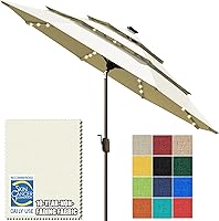 Vista 22 de EliteShade USA - Sombrilla solar de 9 pies / 2.74 metros, de 3 niveles, con 10 años sin decoloración, 80 luces LED para patio, mesa al aire libre