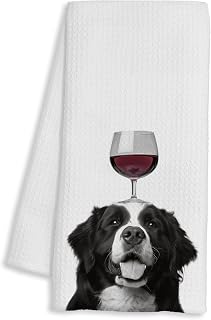Funny Wine Bernese Mountain Kitchen Towels