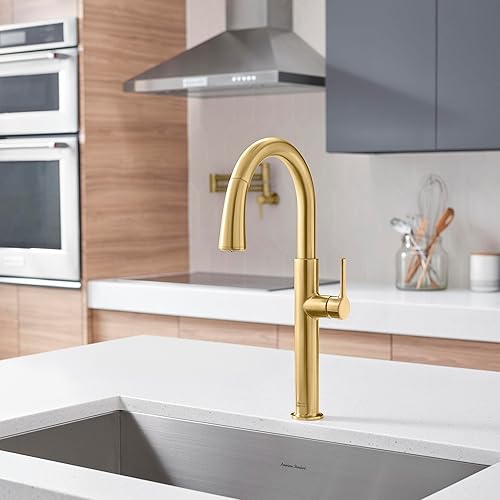 Miniatura 4 de American Standard 4803300.GN0 Studio S Grifo de cocina desplegable con rociador cepillado Cool Sunrise (oro cepillado)