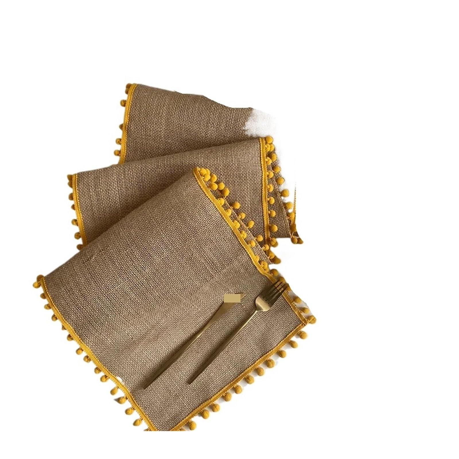 Chemin de table en jute jaune nappe naturelle pour egayer vos repas de mariage