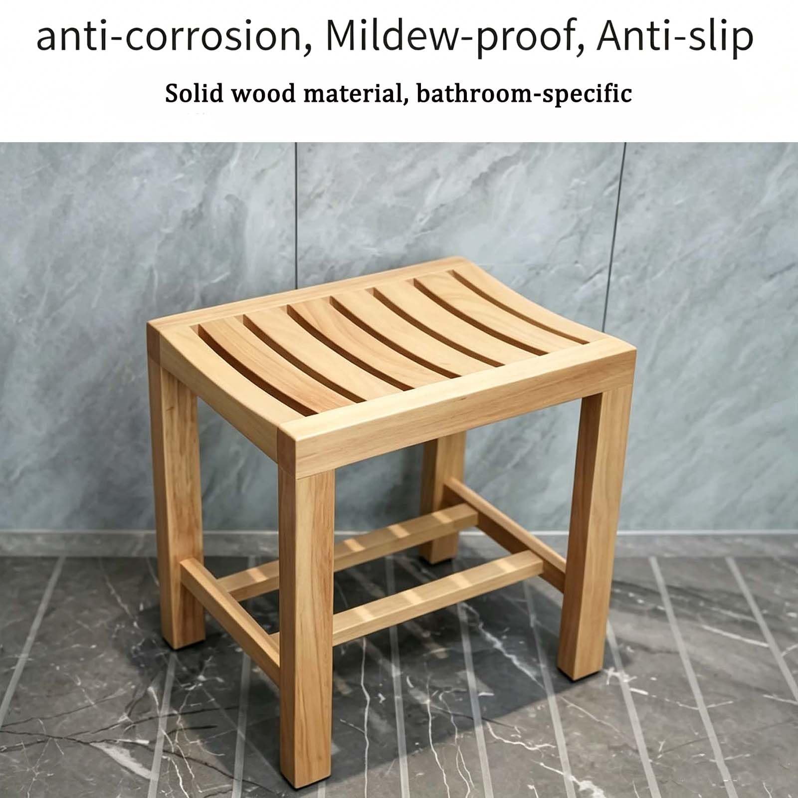 Taburete Ducha, Impermeable banqueta baño，Madera Maciza Antideslizante, Ancianos sillas para la Ducha para hoteles, saunas, spas, Personas Mayores