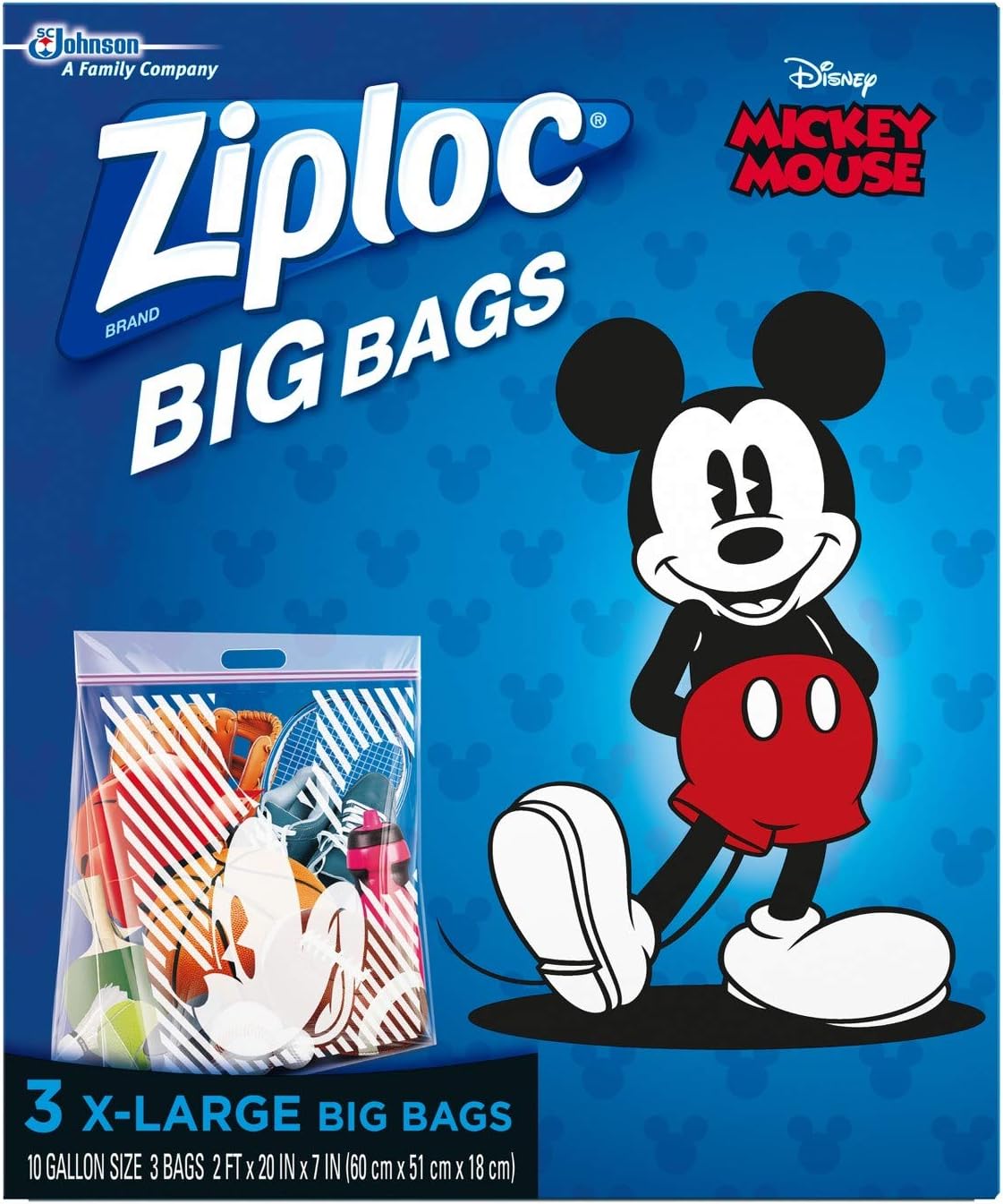 Ziploc Disney Mickey Mouse Extra Large Big Bags 3ct. (2 PACK