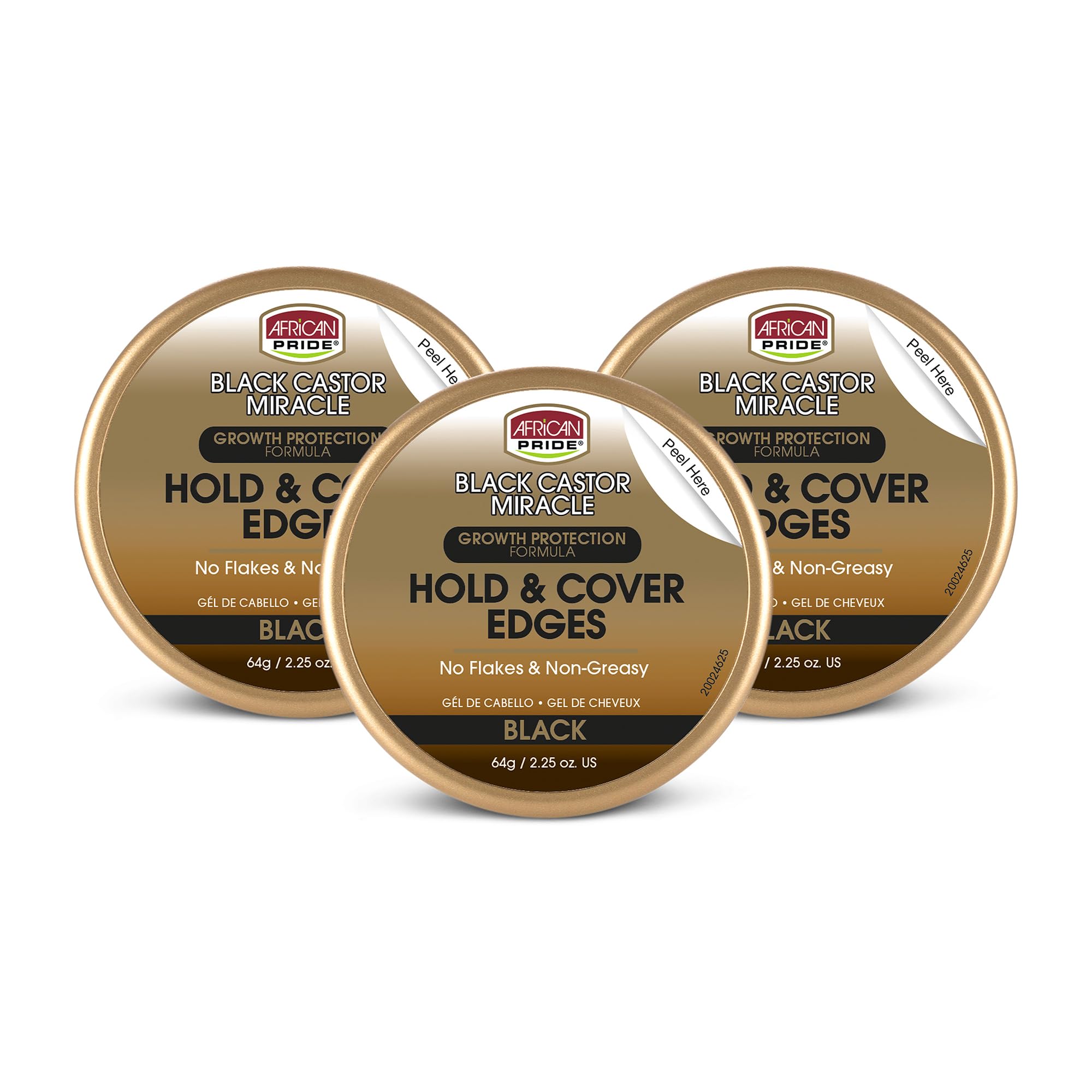 African Pride Black Castor Miracle Hold & Cover Edges Hair Gel with Black Castor Oil & Coconut Water Edge Control for Braids, Locs, Slick Styles & Strong Hold 2.25oz