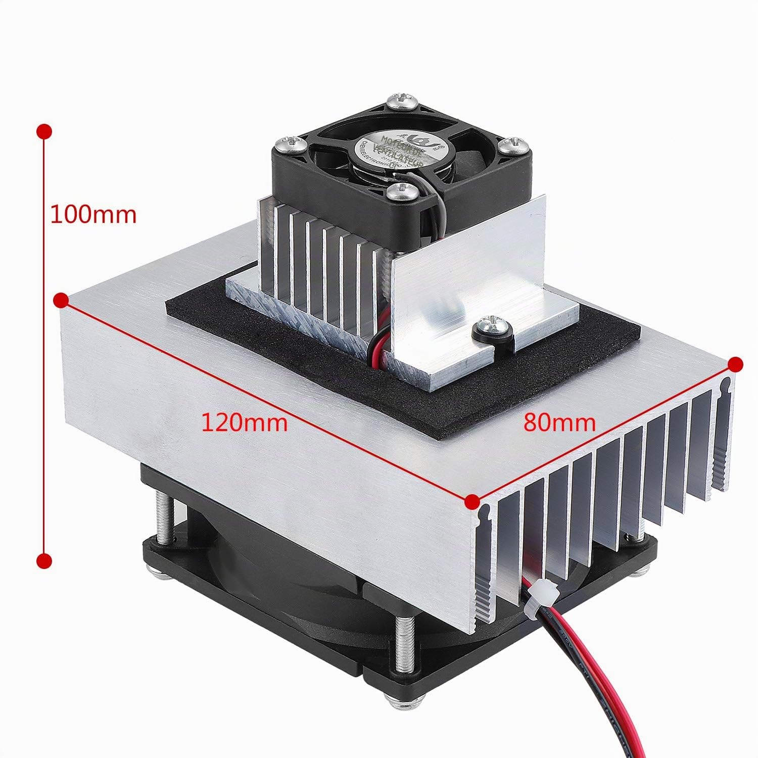 HSEAMALL DIY Thermoelectric Peltier Refroidissement Système Kit ,Climatiseur de Réfrigération de Semiconductor Cooler Line Module + Radiateur + Ventilateur + TEC1-12706